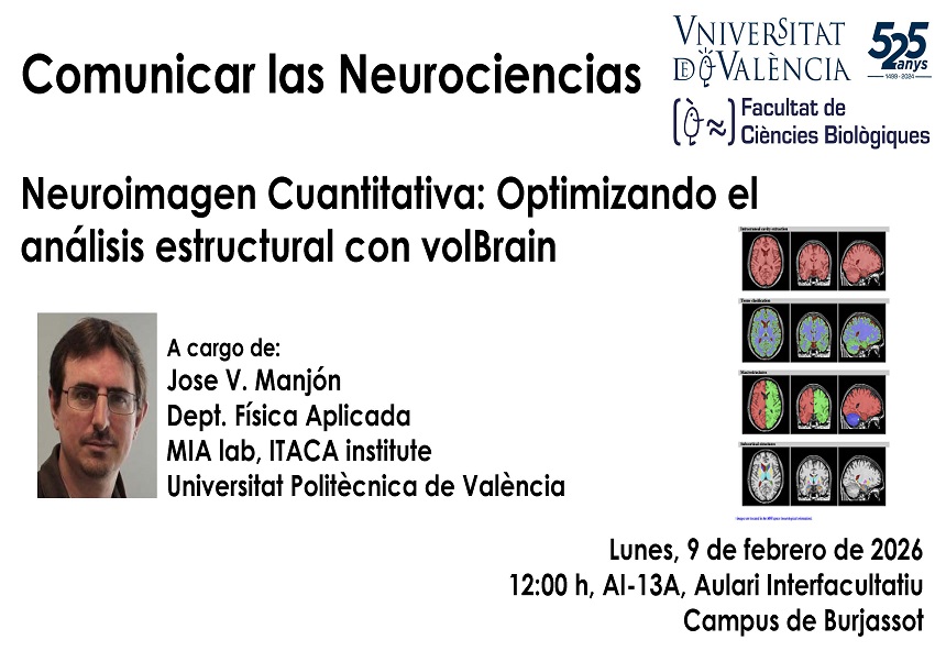 Conferència 'Neuroimagen Cuantitativa: Optimizando el análisis estructural con volBrain'